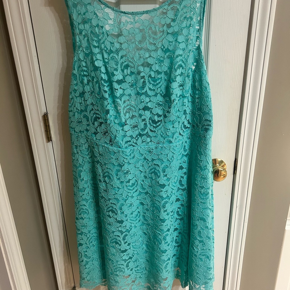 David's Bridal ‘Spa’ colored Midi Dress for Wedding Guest or bridesmaid
